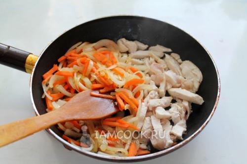 Креветки в сливочном соусе с курицей. Паста с креветками и курицей 02