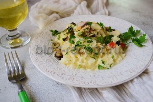 Ризотто с креветками в сливочном соусе. Ризотто с морепродуктами в сливках (видео-рецепт)