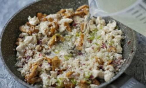 Ризотто с курицей и грибами в сливочном соусе. Классическое ризотто с курицей и грибами