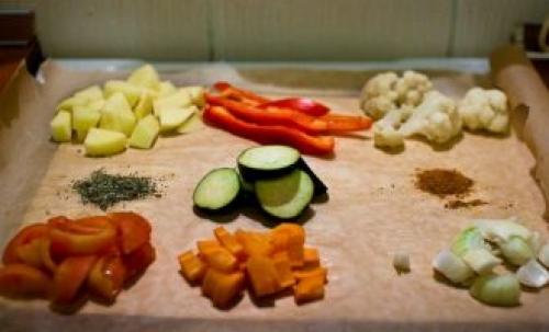 Диетические овощи в рукаве. Овощи в рукаве