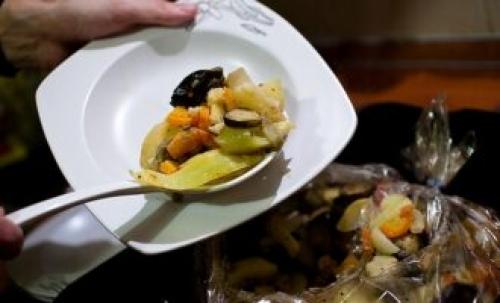 Диетические овощи в рукаве. Овощи в рукаве