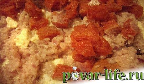 Ризотто с красной рыбой и сливками