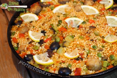 Паэлья с грибами и сливками. Вегетарианская паэлья с грибами — рецепт с фото и видео