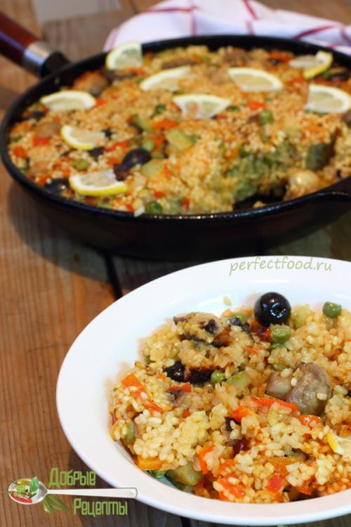 Паэлья с грибами и сливками. Вегетарианская паэлья с грибами — рецепт с фото и видео
