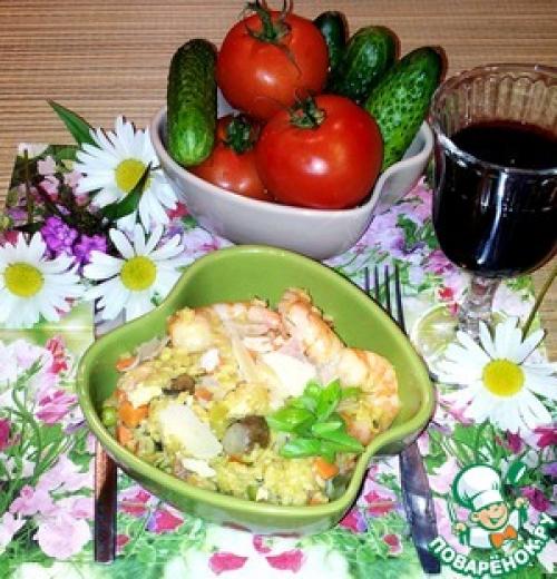 Ризотто с креветками и грибами в сливках. Рецепт «Ризотто с курицей, грибами, креветками и овощами»: