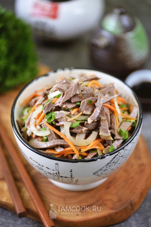 Салаты из свиного сердца. Салат со свиным сердцем, шампиньонами, кукурузой и сладким перцем 07 Салаты из свиного сердца. Салат со свиным сердцем, шампиньонами, кукурузой и сладким перцем 07