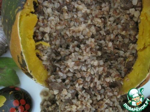 Запеченная тыква с гречкой. Гречка с мясом, запеченная в тыкве 10 Запеченная тыква с гречкой. Гречка с мясом, запеченная в тыкве 10