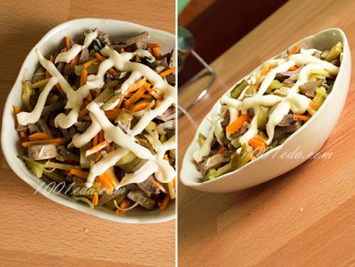 Слоеный салат из свиного сердца с шампиньонами.. Салат из свиного сердца с грибами: пошагово с фото 11 Слоеный салат из свиного сердца с шампиньонами.. Салат из свиного сердца с грибами: пошагово с фото 11