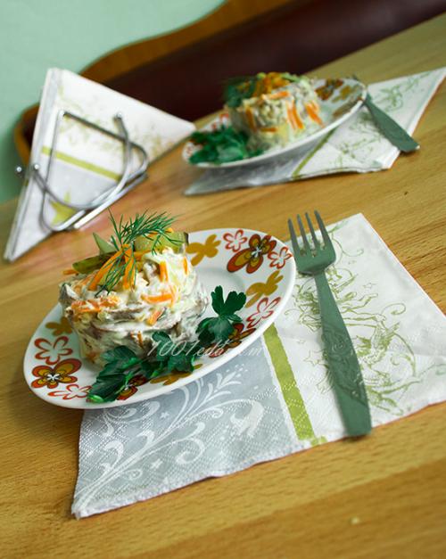 Слоеный салат из свиного сердца с шампиньонами.. Салат из свиного сердца с грибами: пошагово с фото 14 Слоеный салат из свиного сердца с шампиньонами.. Салат из свиного сердца с грибами: пошагово с фото 14