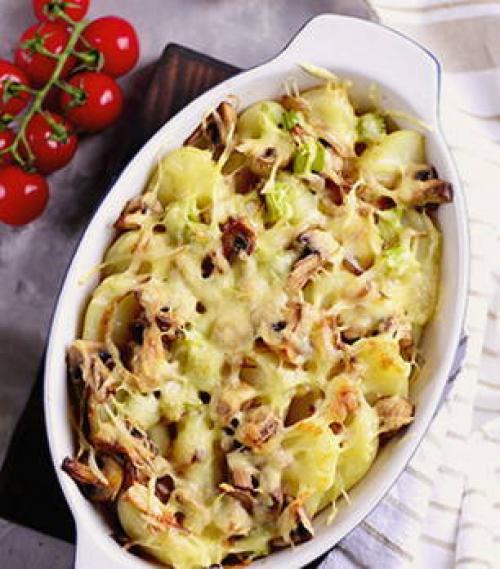 Картошка с шампиньонами в духовке