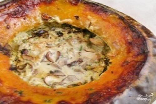 Фаршированная тыква с мясом и рисом в духовке. Тыква фаршированная мясом и рисом