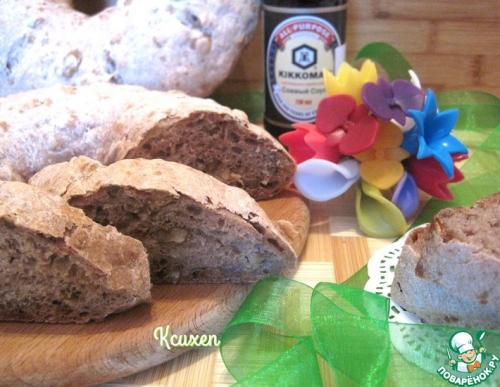 Пшенично-ржаной хлеб с орехами. Хлеб цельнозерновой с грецкими орехами