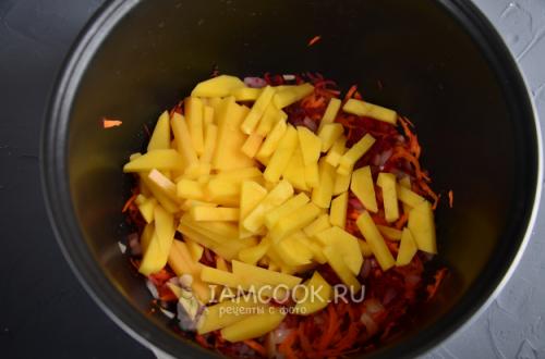 Быстрый борщ в мультиварке. Борщ в мультиварке 11