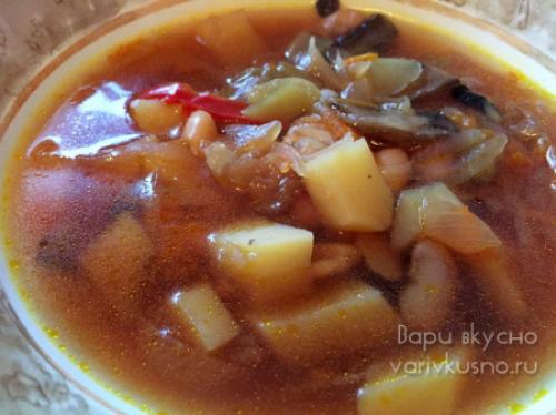 Постный борщ в мультиварке скороварке. Постный борщ с фасолью в мультиварке скороварке Brand 6051