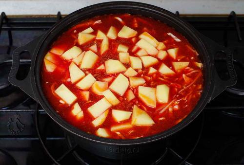 Калорийность постного борща с картошкой. Как приготовить очень вкусный постный борщ на воде — классический рецепт постного борща со свеклой и капустой с пошаговыми фото