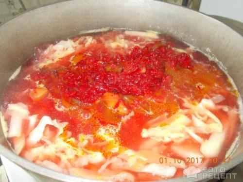 Борщ без картошки с фасолью. Рецепт: Борщ с фасолью - постный, без картошки, но с двумя видами капусты