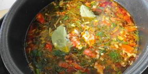 Красный борщ без капусты в мультиварке. Красный борщ со щавелем без капусты в мультиварке 06 Красный борщ без капусты в мультиварке. Красный борщ со щавелем без капусты в мультиварке 06