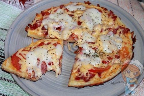 Быстрая пицца без дрожжей на сковороде. Любимица, пицца на сковороде и без дрожжей за 12 минут