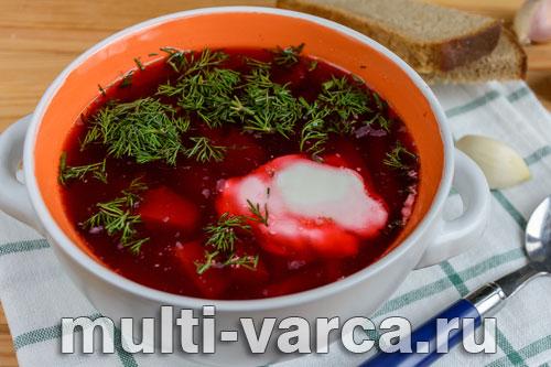 Борщ из банки в мультиварке. Борщ с маринованной свеклой