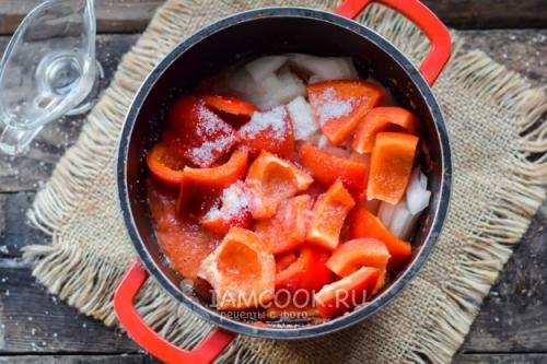 Лечо острое с луком и чесноком. Пошаговый рецепт с фото 06 Лечо острое с луком и чесноком. Пошаговый рецепт с фото 06