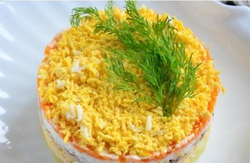 Мимоза с сардиной в томате. Классический рецепт салата мимоза с консервами и сыром