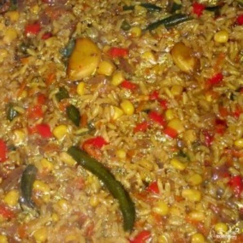 Как сочетать дикий и бурый рис с овощами. Коричневый рис с овощами