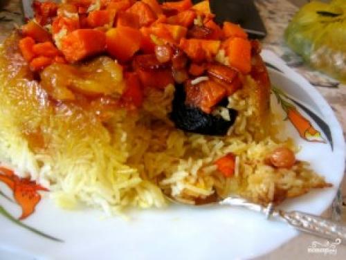 Плов в тыкве с сухофруктами. Плов с тыквой и сухофруктами