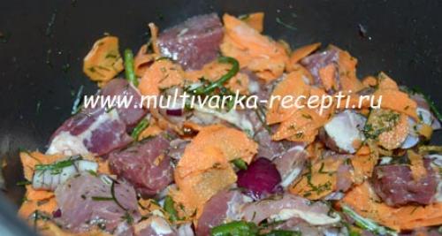 Говядина с морковью и луком в мультиварке. Тушеное мясо с морковью и луком в мультиварке