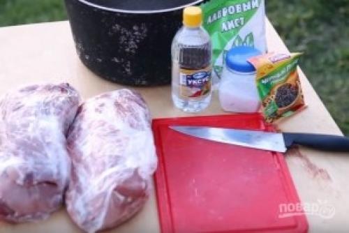 Шашлык из свиной шеи с уксусом. Шашлык из свинины с уксусом