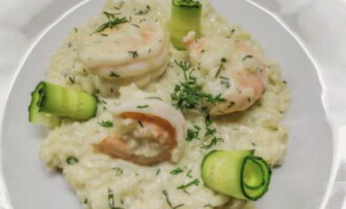 Ризотто с креветками в сливочном соусе. Ризотто с креветками