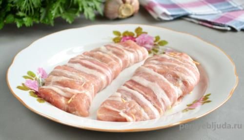 Свиная вырезка в беконе и медовой глазури 08