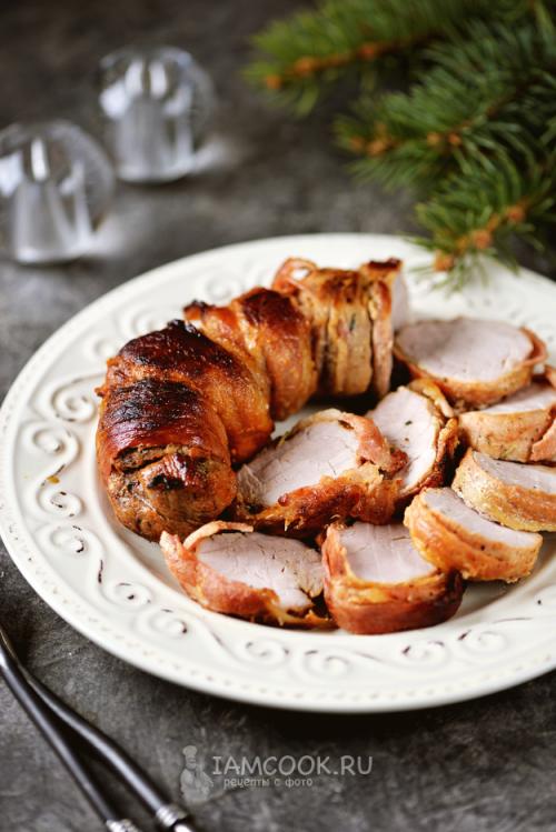 Свиная вырезка в беконе и медовой глазури 18