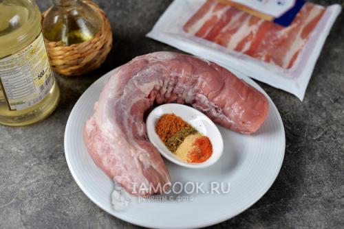 Свиная вырезка в беконе и медовой глазури 10