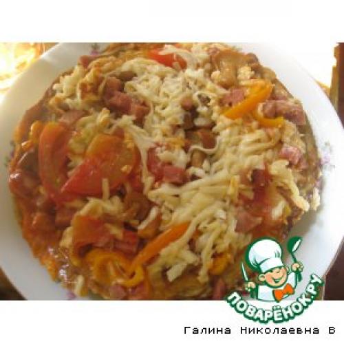 Пицца из жидкого теста в мультиварке. Сверхленивая мультипицца