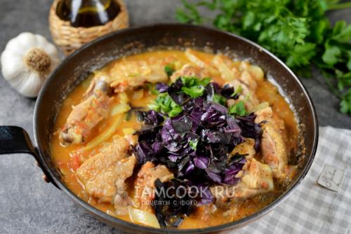 Чахохбили с болгарским перцем. Чахохбили из курицы с болгарским перцем и помидорами 06