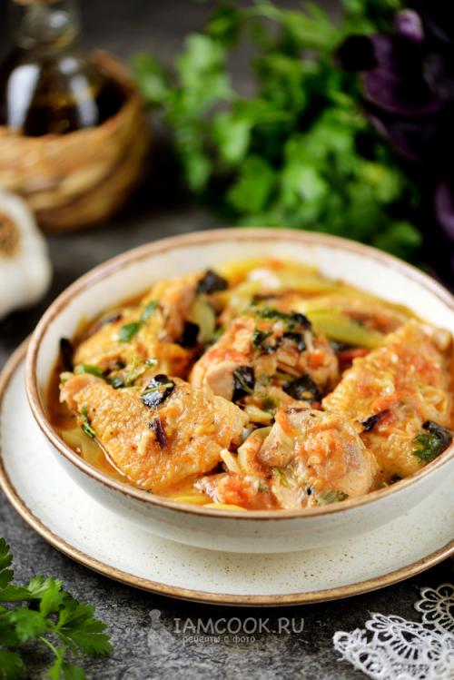 Чахохбили с болгарским перцем. Чахохбили из курицы с болгарским перцем и помидорами 07