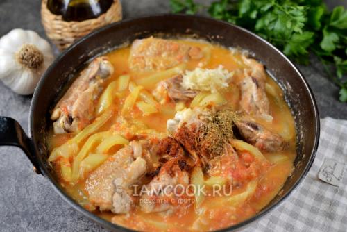 Чахохбили с болгарским перцем. Чахохбили из курицы с болгарским перцем и помидорами 05