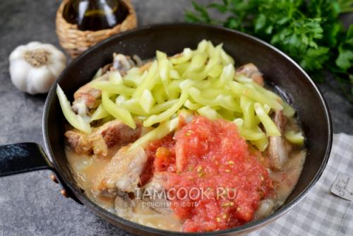 Чахохбили с болгарским перцем. Чахохбили из курицы с болгарским перцем и помидорами 04