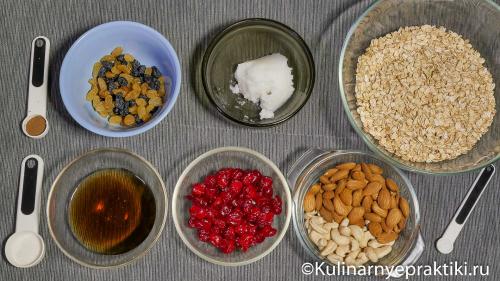 Овсянка с медом и орехами в духовке. Классическая гранола
