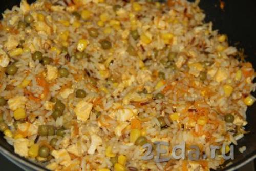 Рис с овощами по-китайски. Жареный рис с яйцом и овощами по-китайски 12