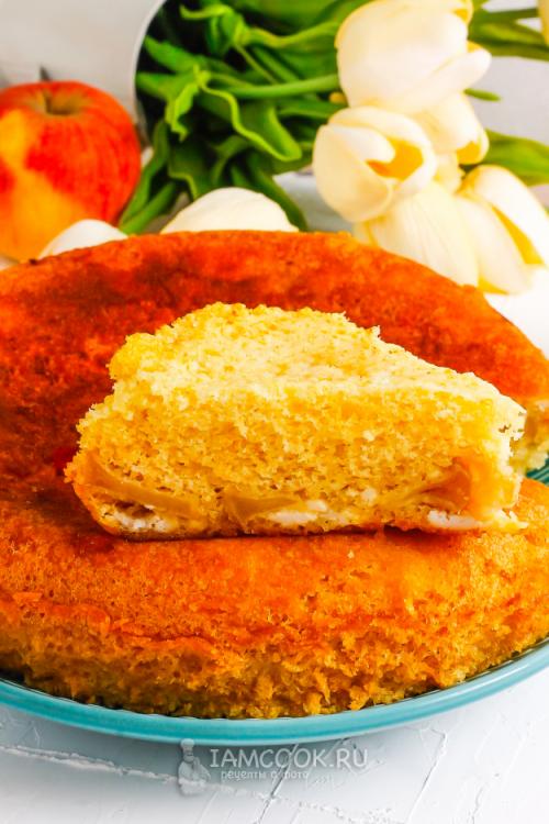 Творожно-яблочный пирог в мультиварке. Шарлотка с яблоками и творогом в мультиварке 05 Творожно-яблочный пирог в мультиварке. Шарлотка с яблоками и творогом в мультиварке 05