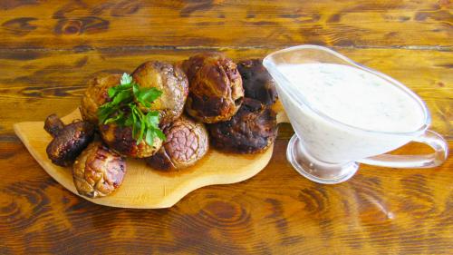 Шашлык из шампиньонов на решетке. Маринад № 1 — классический