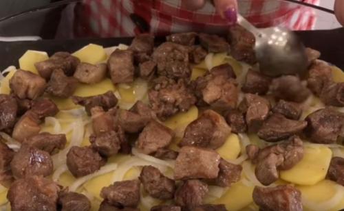 Картошка с мясом в духовке с майонезом. Картошка с мясом в духовке на противне: 7 простых рецептов