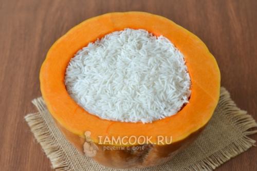 Плов по-индийски в тыкве. Плов в тыкве в духовке 07