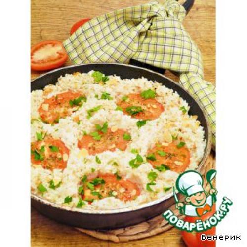 Рис с помидорами и сыром. Рис с миндалeм, сыром и помидорами