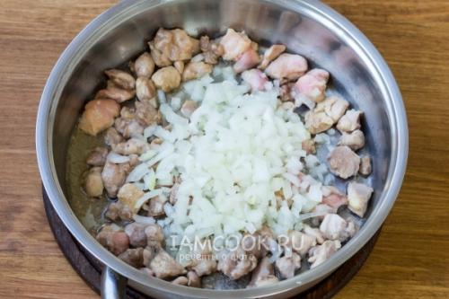 Список ингредиентов для рецепта пюре в духовке с курицей и грибами