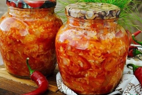 Рис в томате с овощами на зиму. Салат с рисом и овощами на зиму — очень вкусные рецепты заготовки