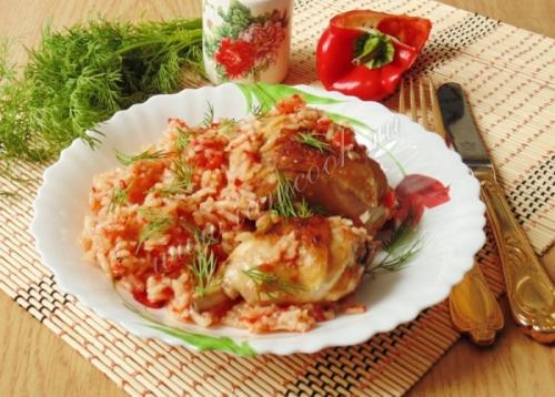 Рис с курицей и овощами в томатном соусе. Курица с рисом в томатном соусе 09 Рис с курицей и овощами в томатном соусе. Курица с рисом в томатном соусе 09