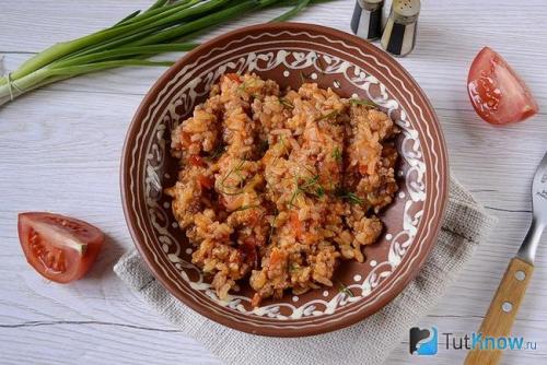 Рис с фаршем и томатной пастой на сковороде.. Рис с фаршем и овощами на сковороде в томате 05 Рис с фаршем и томатной пастой на сковороде.. Рис с фаршем и овощами на сковороде в томате 05