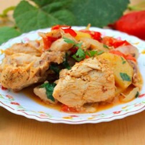 Чахохбили из курицы в казане. Готовим чахохбили в казане 07 Чахохбили из курицы в казане. Готовим чахохбили в казане 07